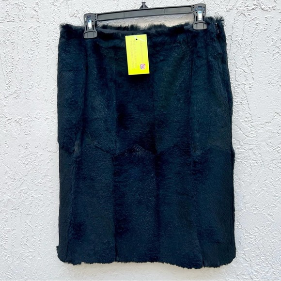 FENDI fur black midi length skirt size 10 - Picture 1 of 14